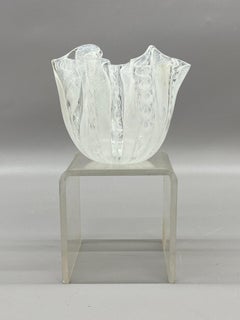 Fulvio Bianconi Venini Zanfirico Latticino Fazzoletto Vase