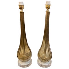 Lampade a bulbo in vetro di Murano Fume