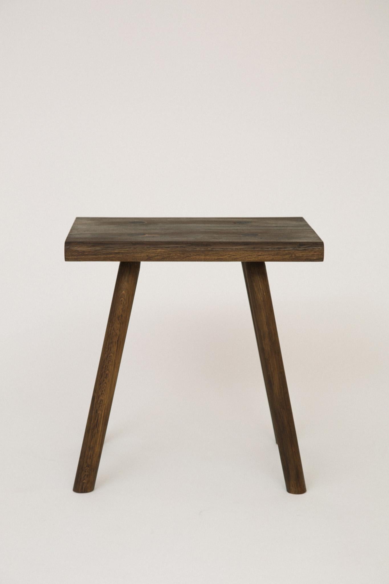This beautiful English Oak stool and side table is perfect for any room of the house. The ideal height as a stool for seating, or equally useful as a side table and bedside table.
Turned a fantastically rich brown through the traditional proccess of