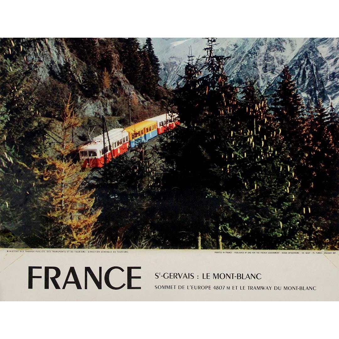 1958 original travel poster for Mont Blanc - French Alps For Sale 1
