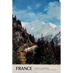 1958 original travel poster for Mont Blanc - French Alps