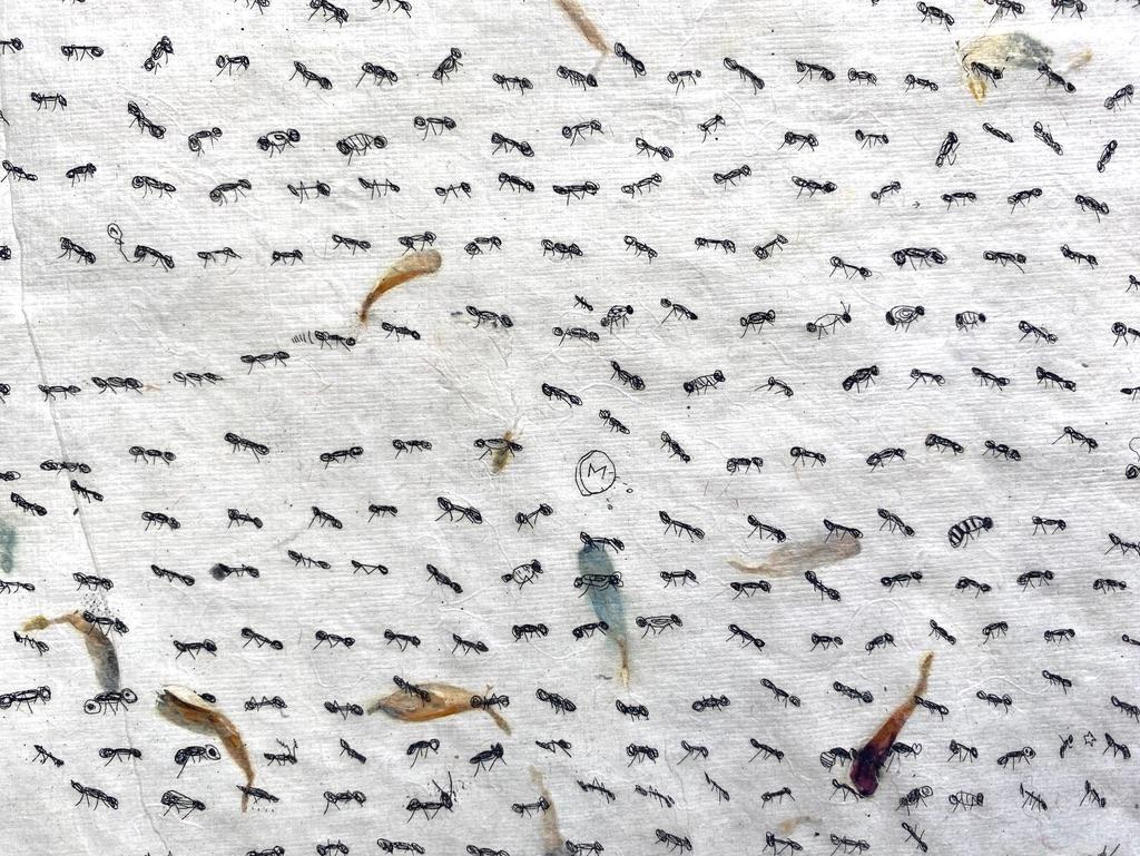 Ants (Petal) - Mixed Media Art by Fumiko Toda