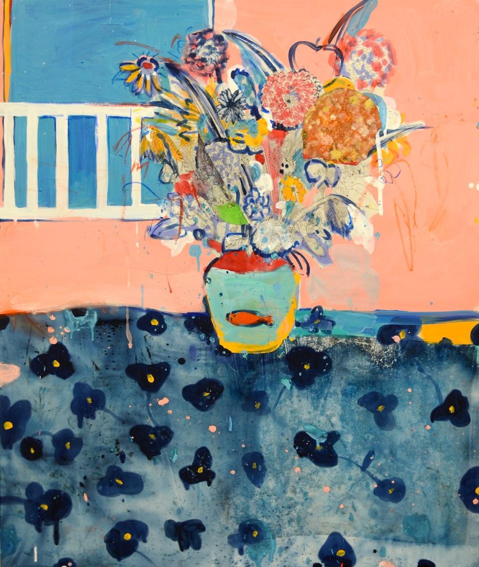 Fumiko Toda Still-Life Painting - Window Guard Still Life