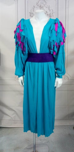 Fun 1980's Jersey Pom Pom Coat
