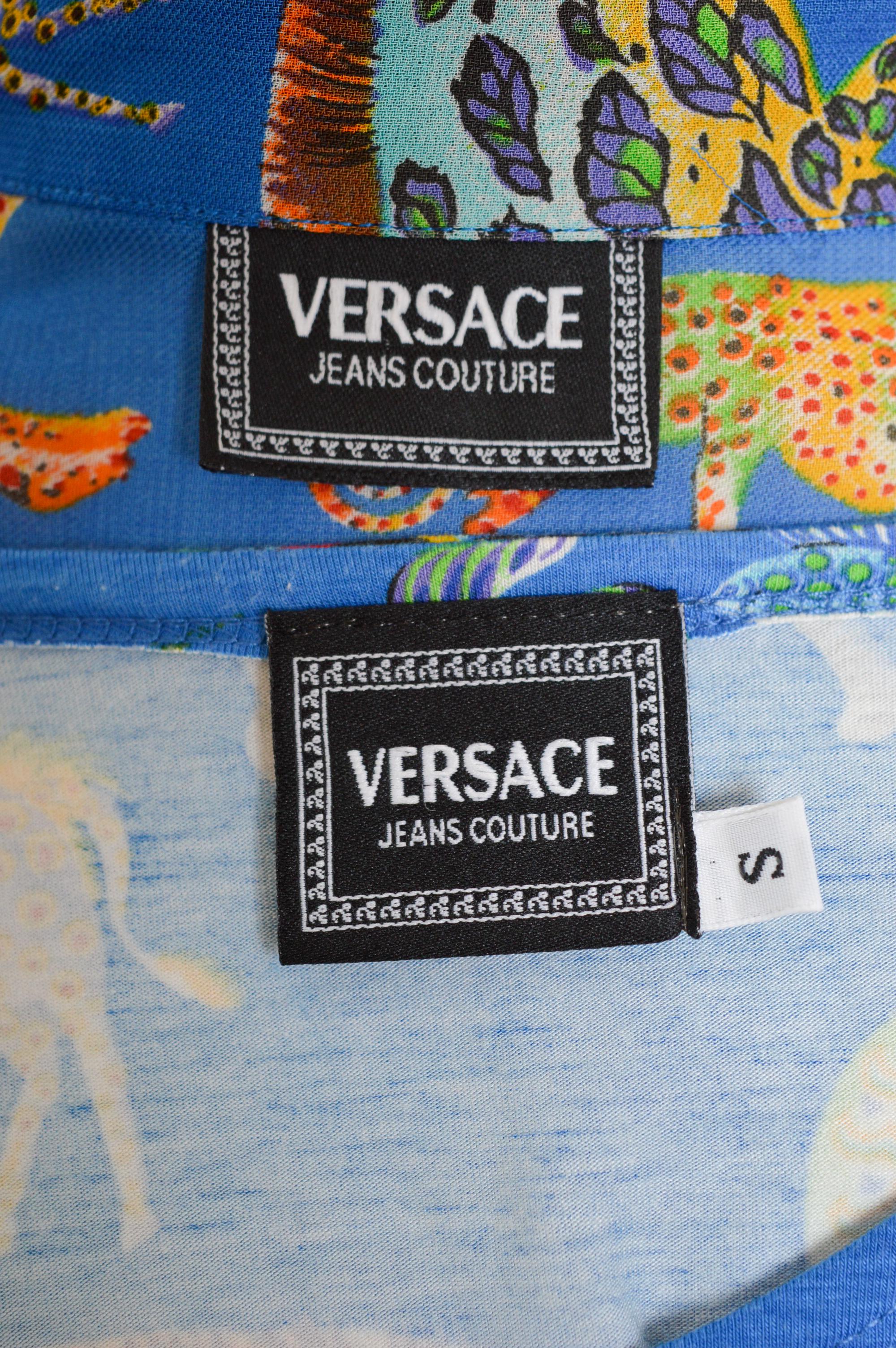 Fun 1990's Gianni Versace Bunte Tier Cartoon Shirt & Tank Top Set im Angebot 1