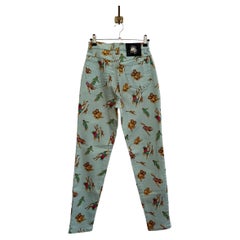 Used Fun 1990's Gianni Versace High waisted Colourful Monkey Cartoon pattern Jeans