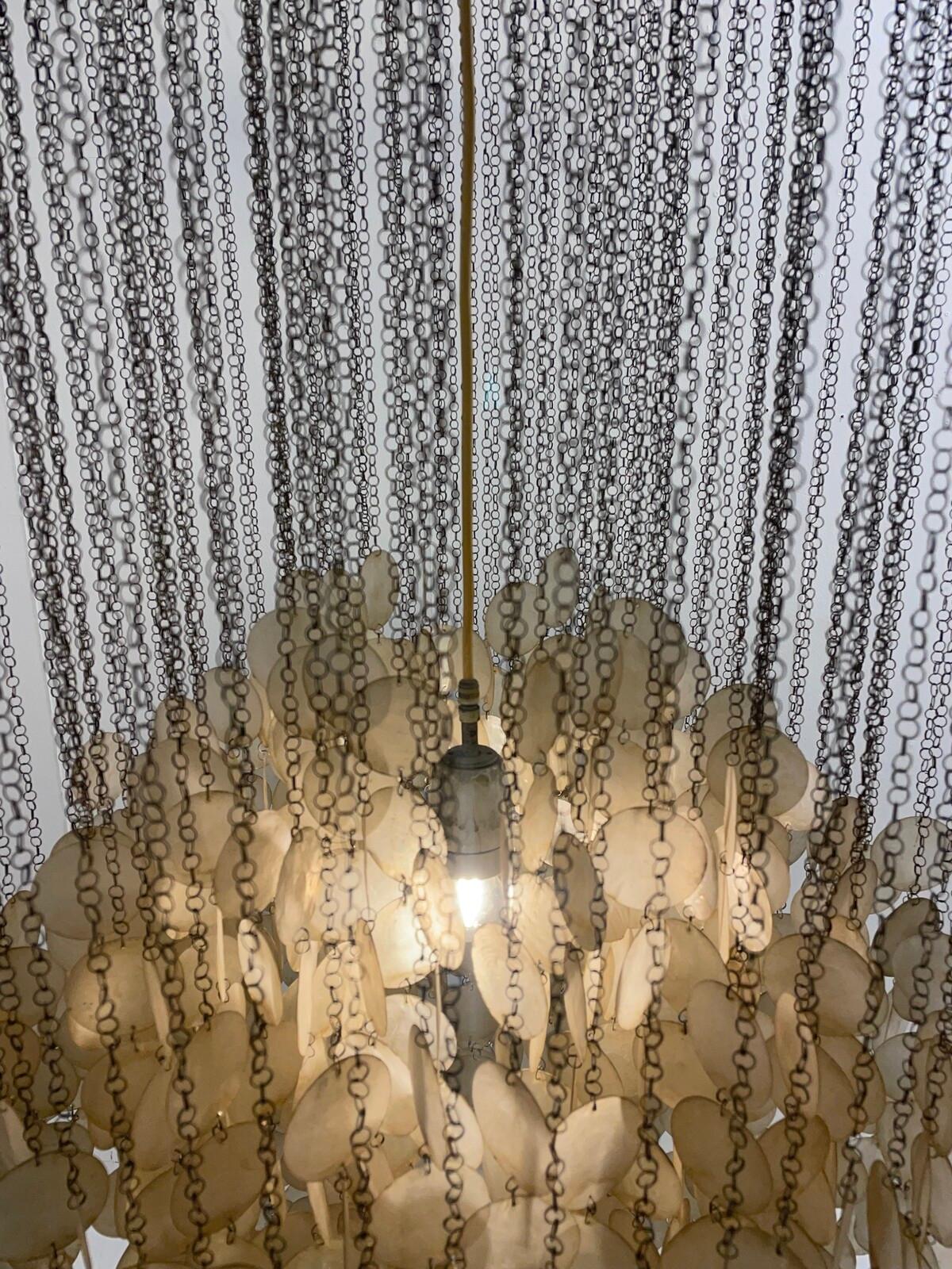 Fun 3DM Seashell Pendant Light by Verner Panton, Denmark, 1960s In Good Condition In Brussels, BE