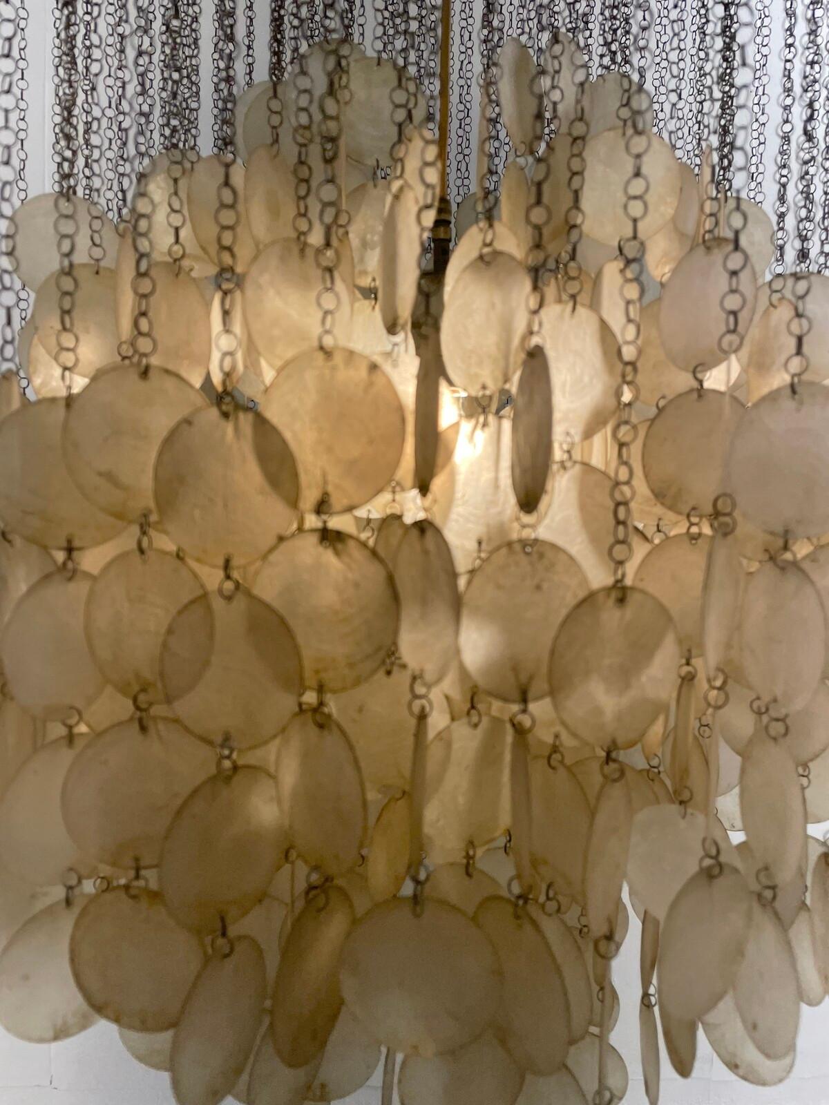 Mid-20th Century Fun 3DM Seashell Pendant Light by Verner Panton, Denmark, 1960s