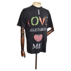 Fun 90's Vintage MOSCHINO I love Vegetables Print T Shirt