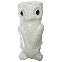 Fun and Bold Vintage Ceramic Owl Umbrella Stand