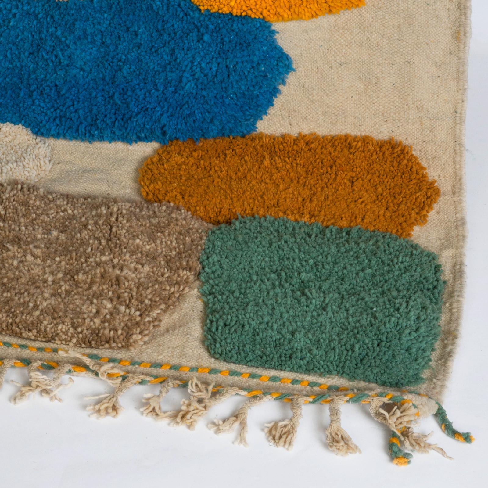 Late 20th Century Fun and Colourful 1970s Vintage Moroccan Rug For Sale
