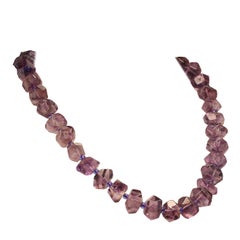 AJD Fun and Funky Chunky Amethyst Necklace  February Birthstone