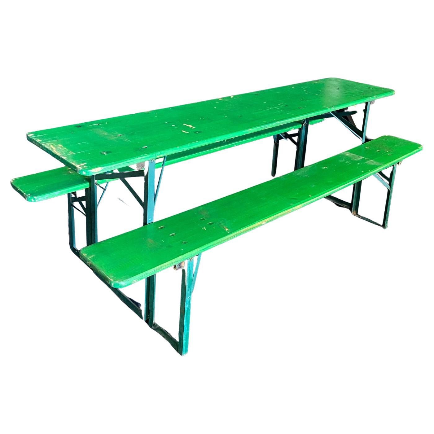 Vintage Folding German Beer Garden Picnic Tables w/Benches at 1stDibs