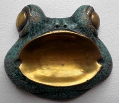 "Fun" Brass Frog Ashtray