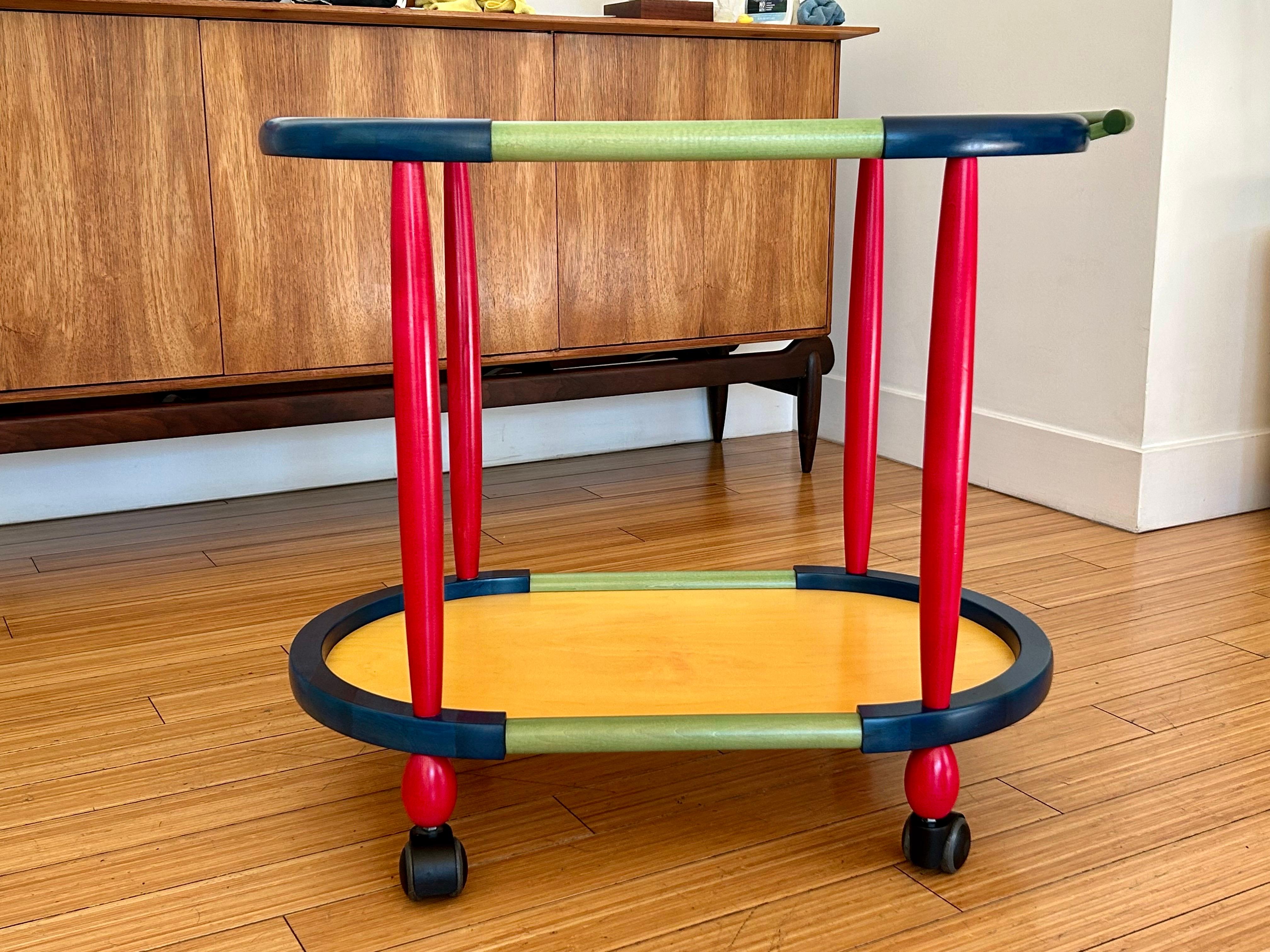 Fun Colors Occasional Wood Cart Pietro Manzoni 2