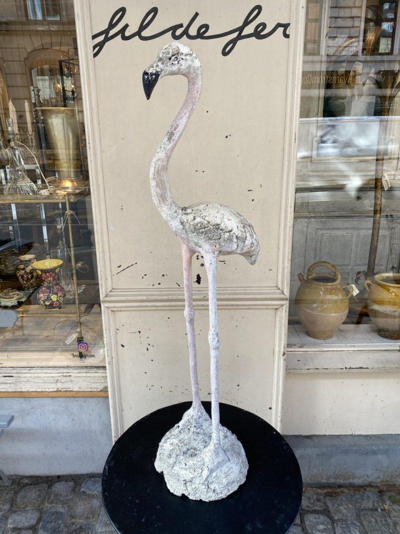 Cast Fun Flamingo Statue 1970s France For Sale