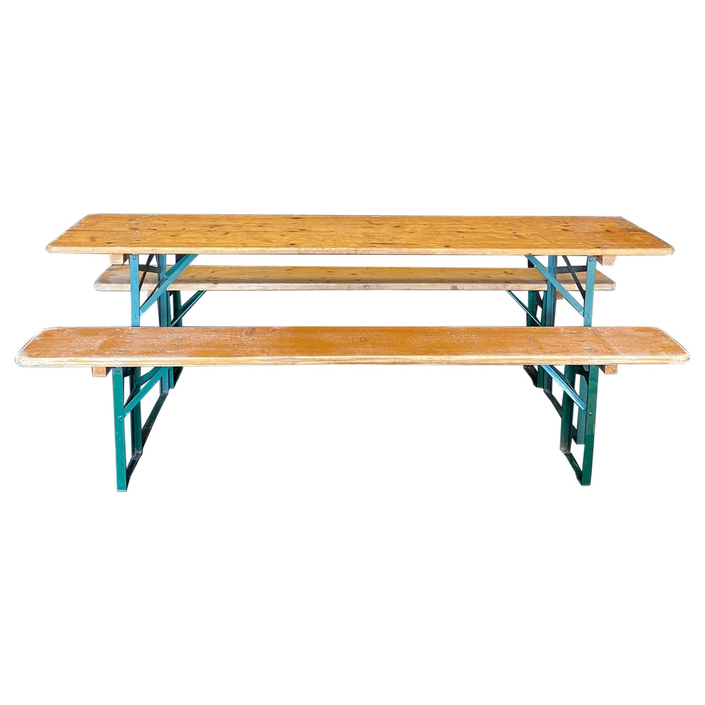 Fun & Functional Outdoor Beer Garden Dining Table and Two Benches