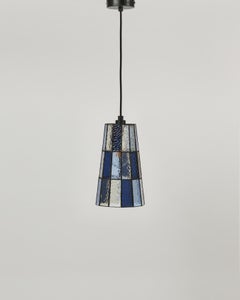 Fun Guy Stained Glass and Blackened Brass Large Pendant by Frangere Studio