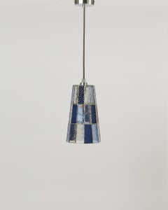 Große Pendelleuchte aus Buntglas und natürlichem Aluminium von Frangere Studio