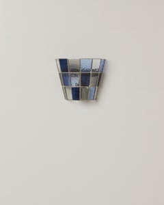 Fun Guy Stained Glass Sconce in Brushed Nickel by Frangere Studio