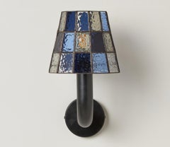 Fun Guy Stained Glass Wall Light with Blackened Brass Base by Frangere Studio