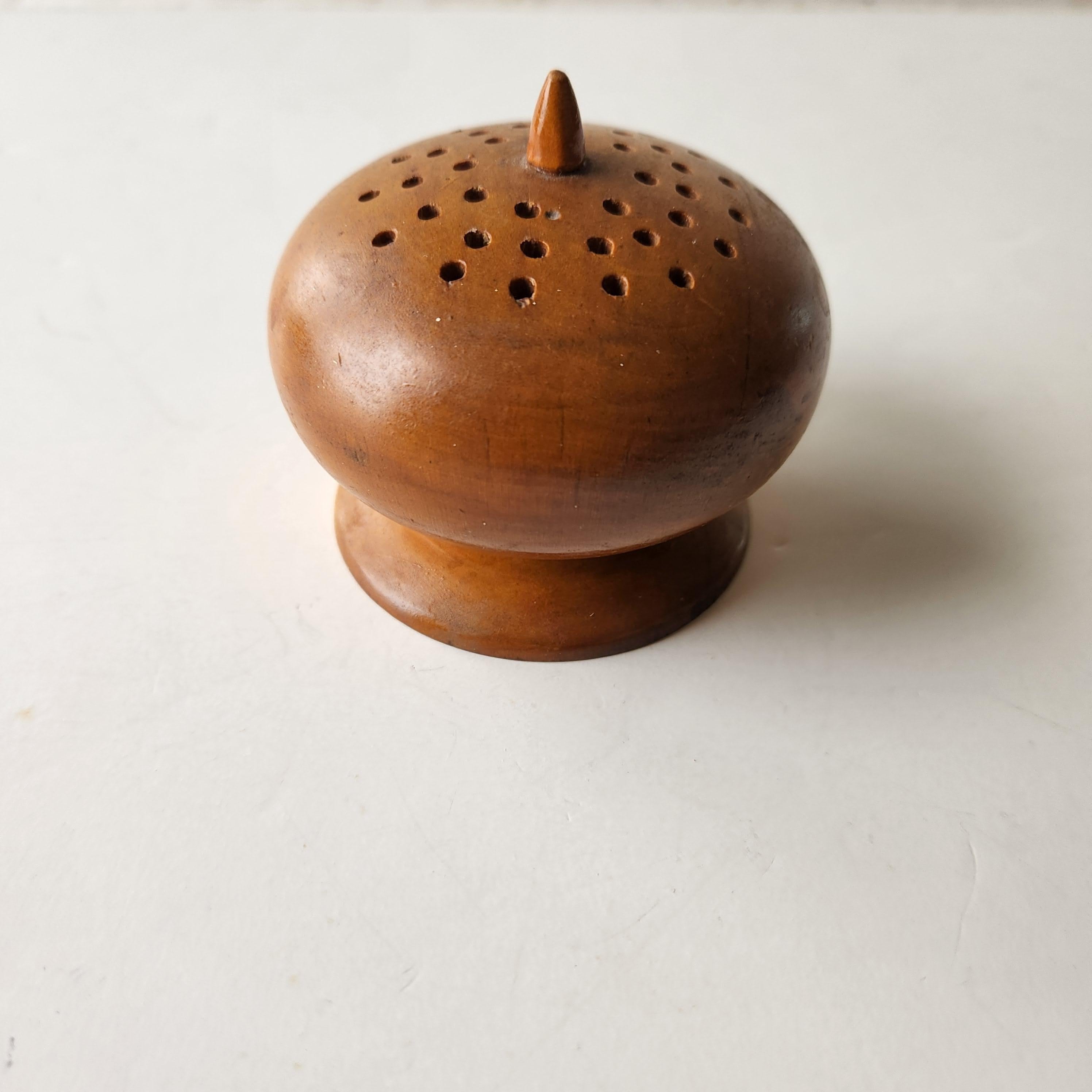 Mid-20th Century 1950s Atomic Hors D' Oeuvre Appetizer Wood Toothpick Holder Sputnik For Sale