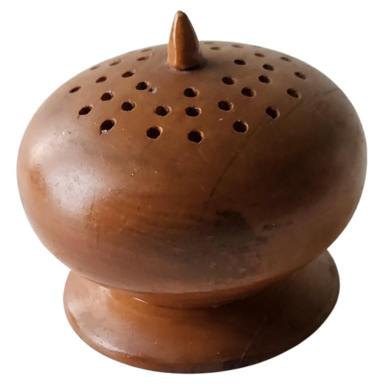 1950s Atomic Hors D' Oeuvre Appetizer Wood Toothpick Holder Sputnik For