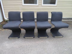 Fun Set of Four Midcentury "S" Chairs Designed by Verner Panton
