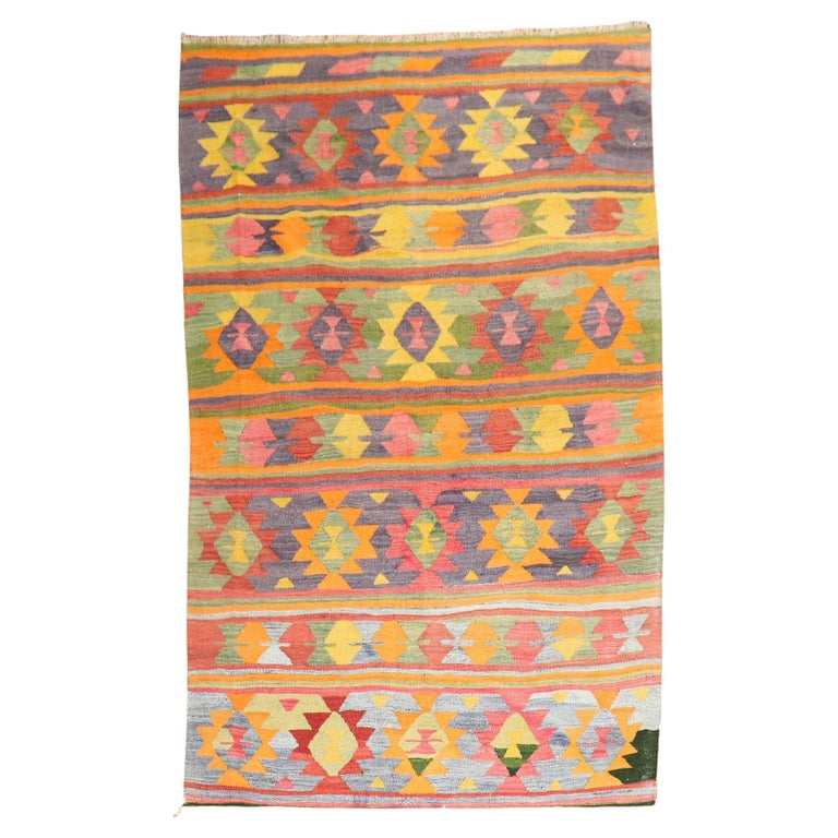 Fun Vintage Turkish Kilim For Sale at 1stDibs