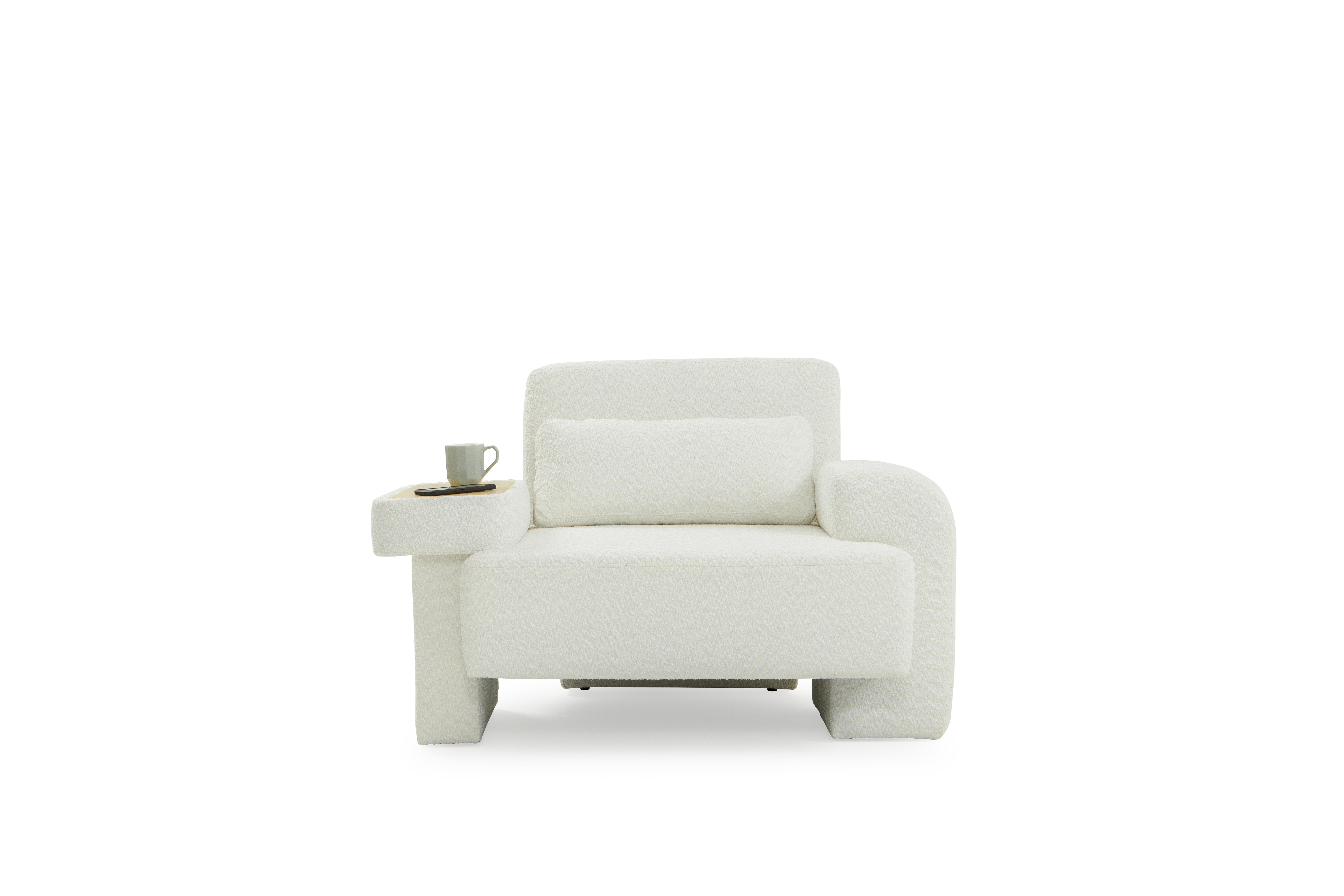 Contemporary Funcional Armchair, Velvet Armchair, Comfy Armchair For Sale