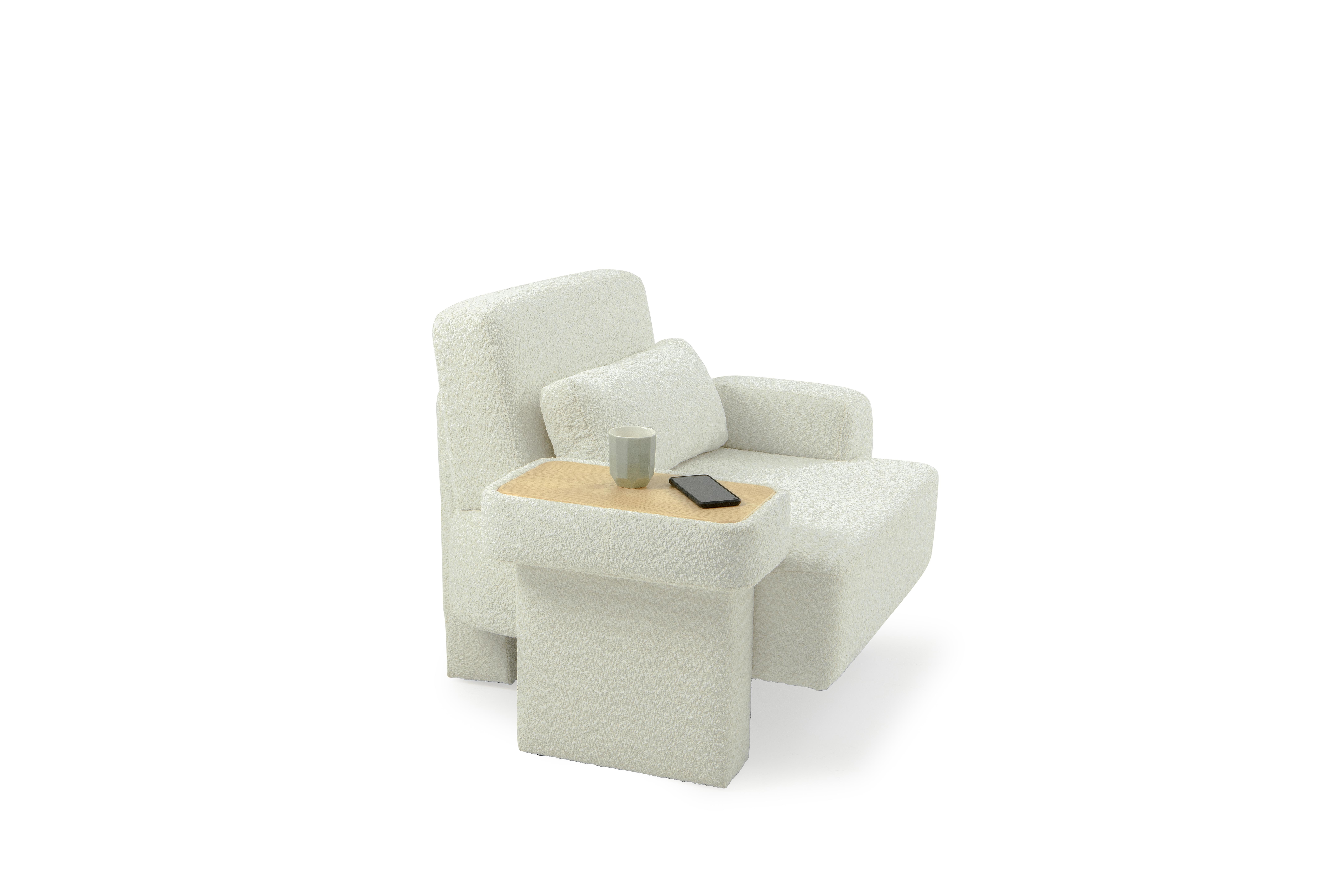 Beech Funcional Armchair, Velvet Armchair, Comfy Armchair For Sale