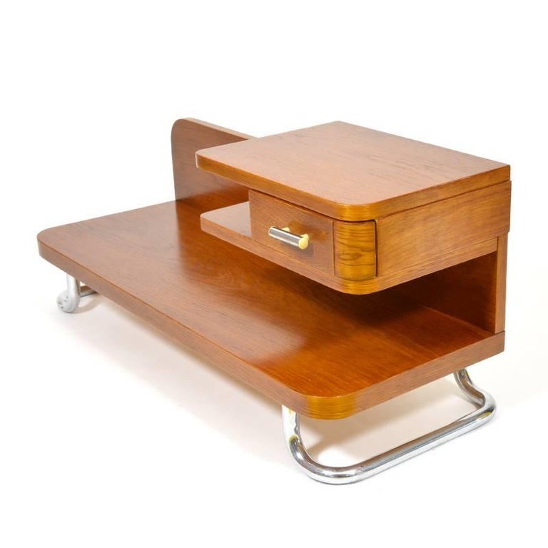 Functionalist Bedside Table from Kovona, 1940s Vintage For Sale at 1stDibs