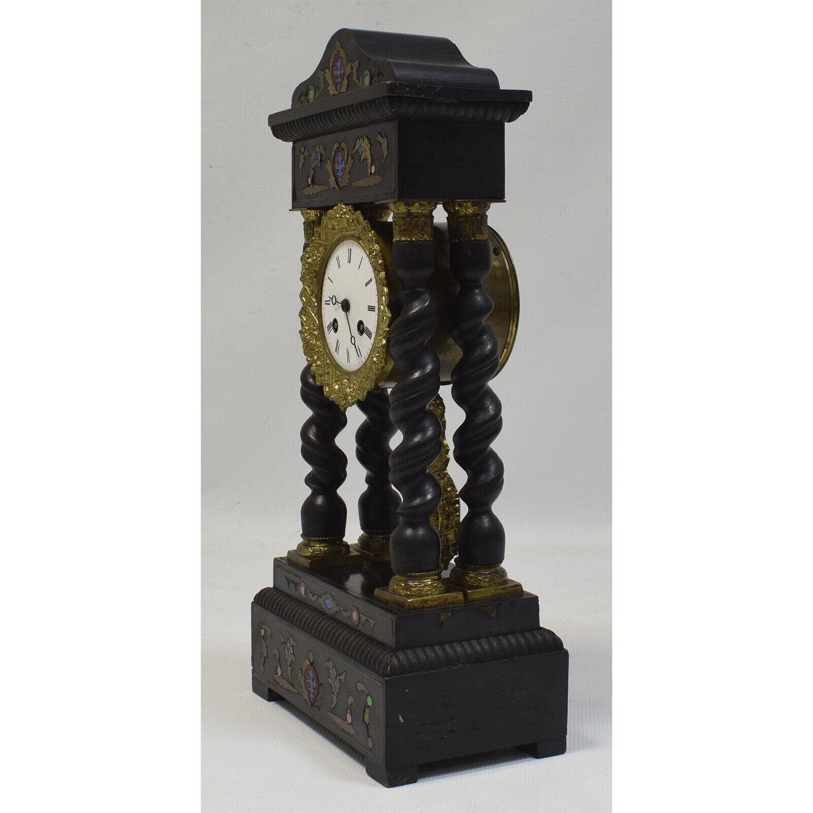 Step into the past with this functional 19th-century S.Marti column clock, a magnificent timepiece that embodies the essence of its era. Measuring 46 x 22 x 13 cm, this antique mantel clock showcases the exceptional craftsmanship and mechanical