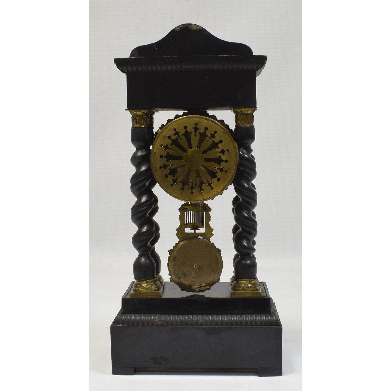 Wood Functional 19th Century S.Marti Column Clock - 46 Cm - 1G06 For Sale