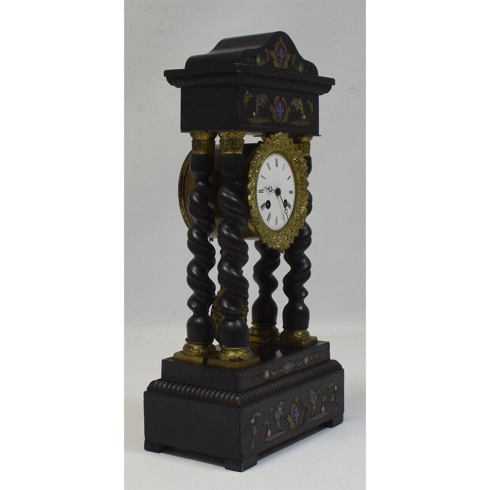 Functional 19th Century S.Marti Column Clock - 46 Cm - 1G06 For Sale 1
