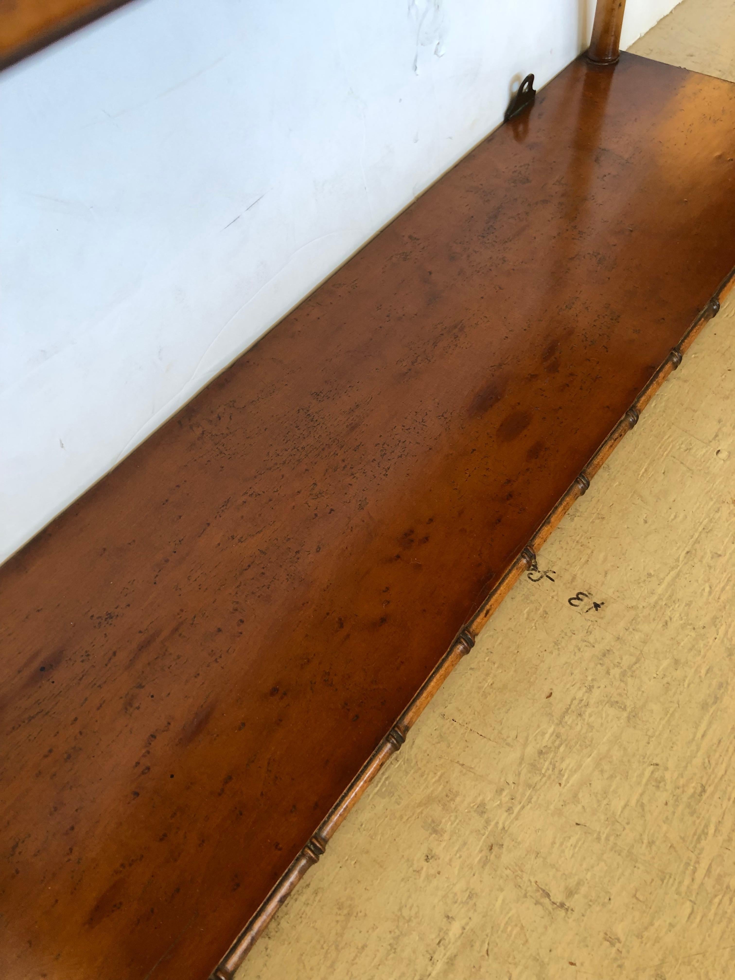 Functional and Beautiful Vintage Bamboo & Wood Wall Shelf 3