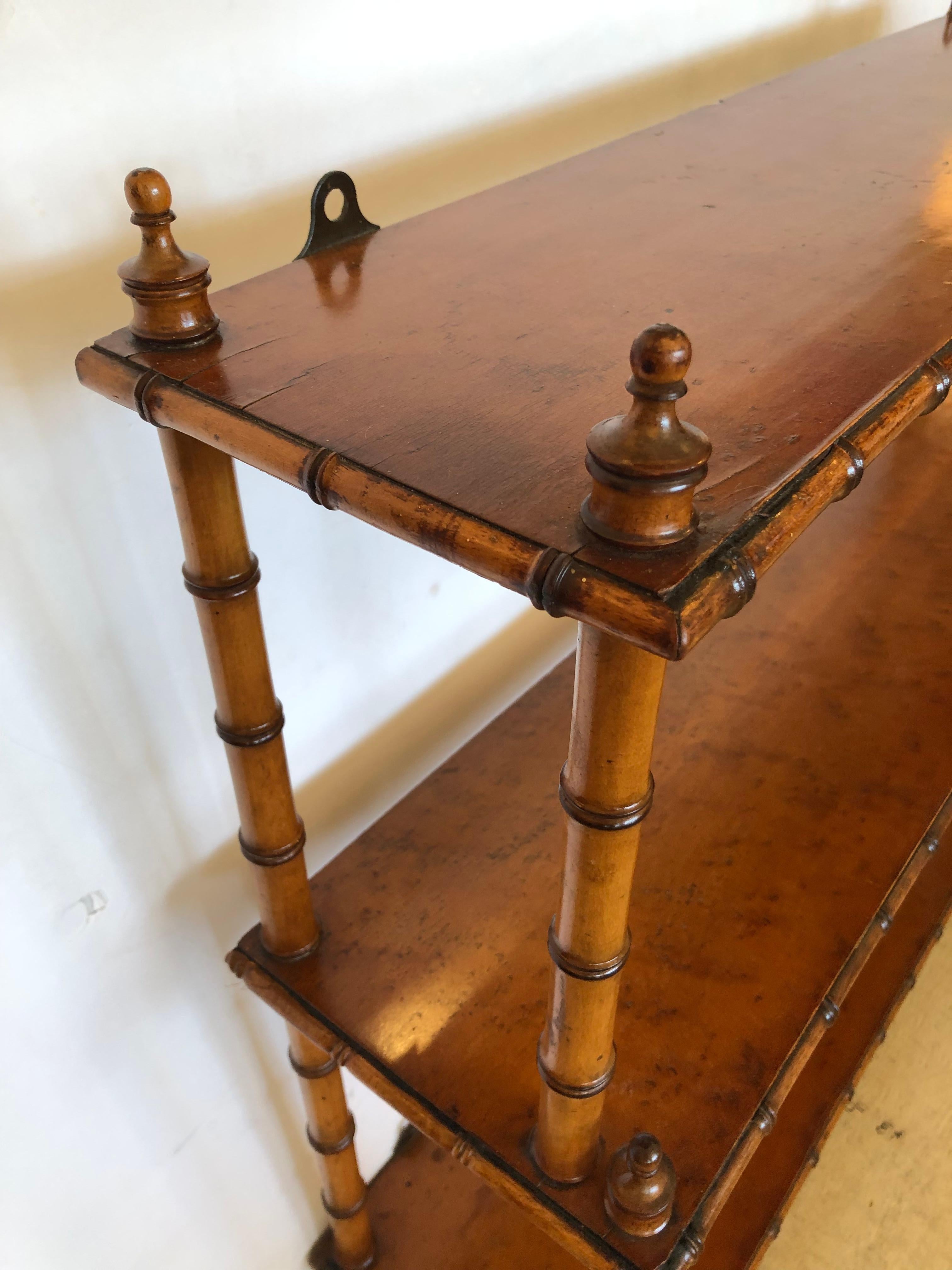 Functional and Beautiful Vintage Bamboo & Wood Wall Shelf 5