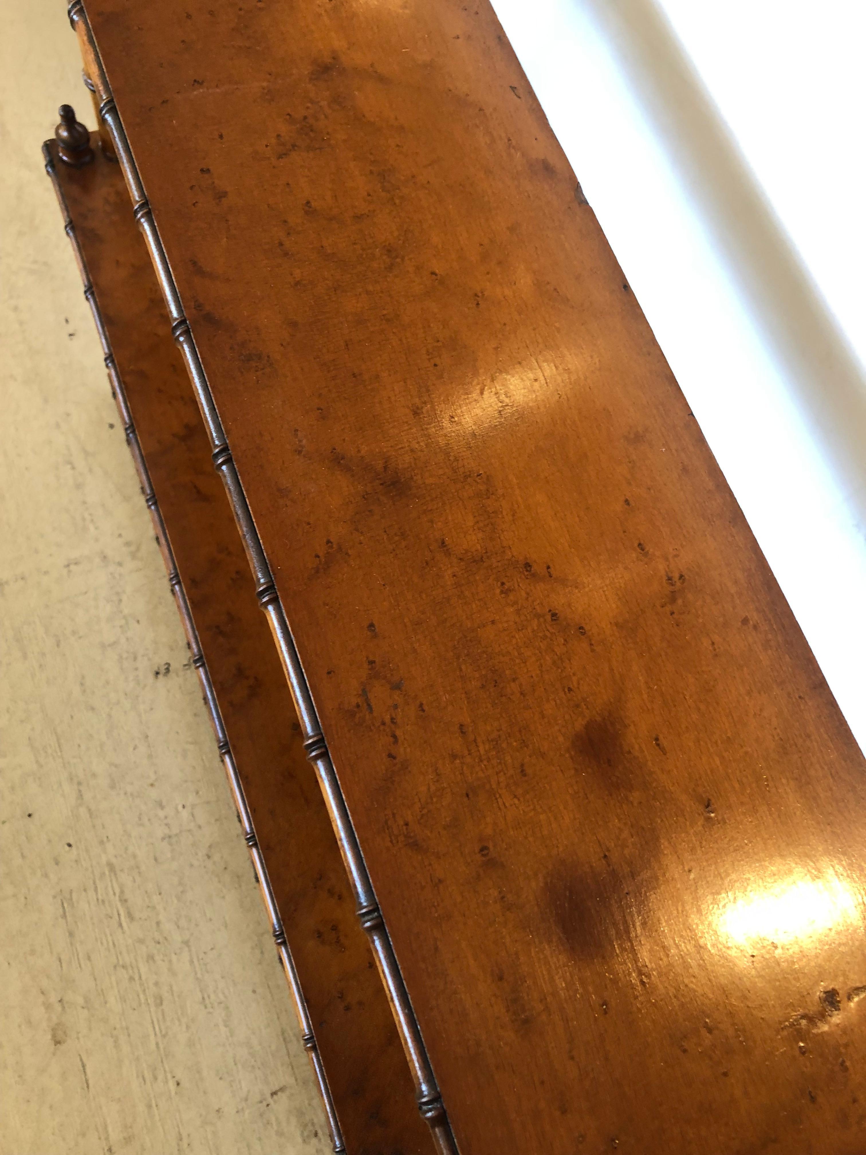 Mid-20th Century Functional and Beautiful Vintage Bamboo & Wood Wall Shelf