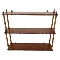 Functional and Beautiful Vintage Bamboo & Wood Wall Shelf