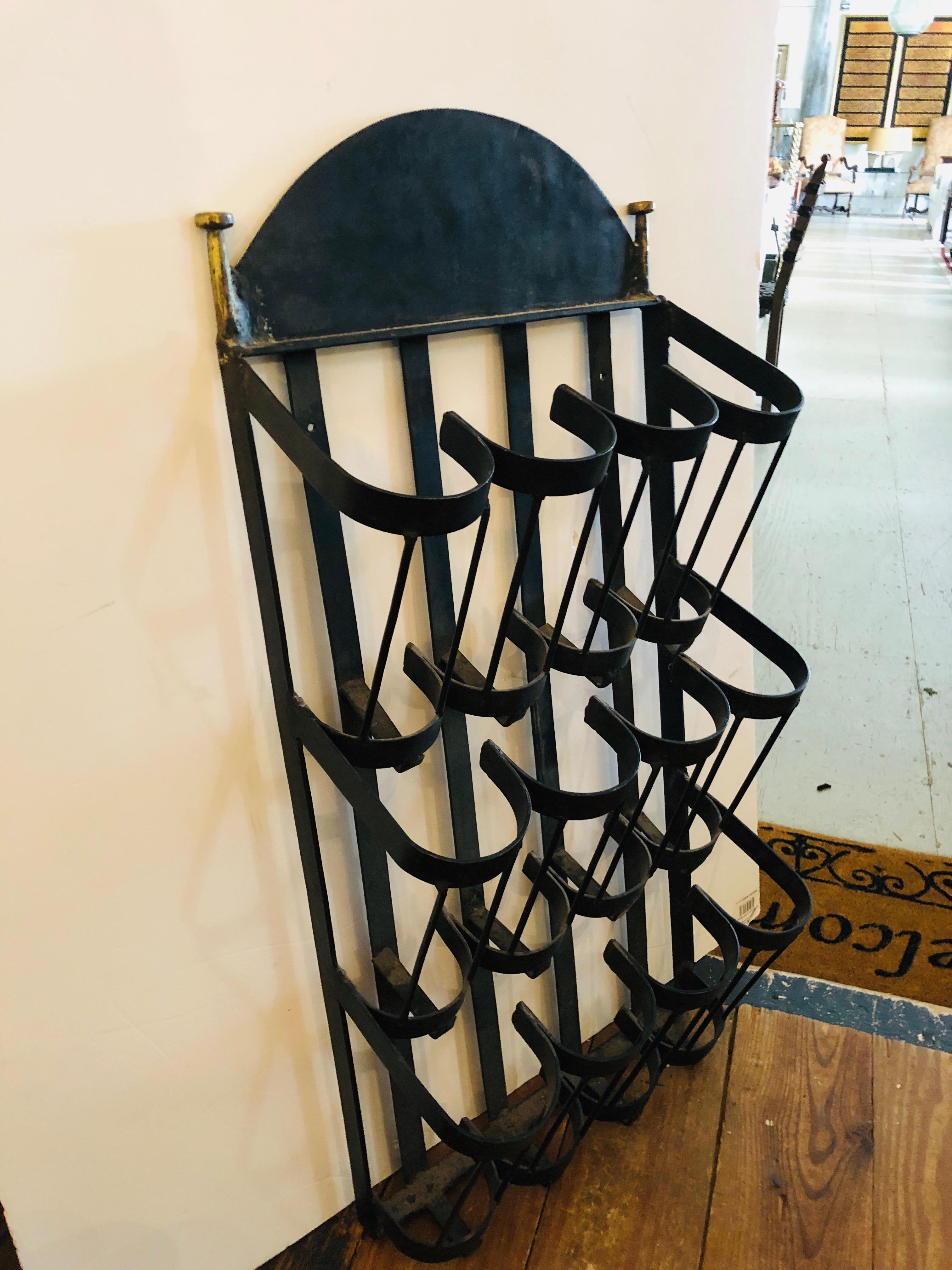 Functional and Totally Awesome Sculptural Iron Wine Rack at 1stDibs