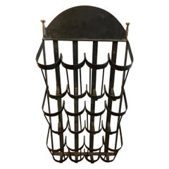 Vintage Functional and Totally Awesome Sculptural Iron Wine Rack