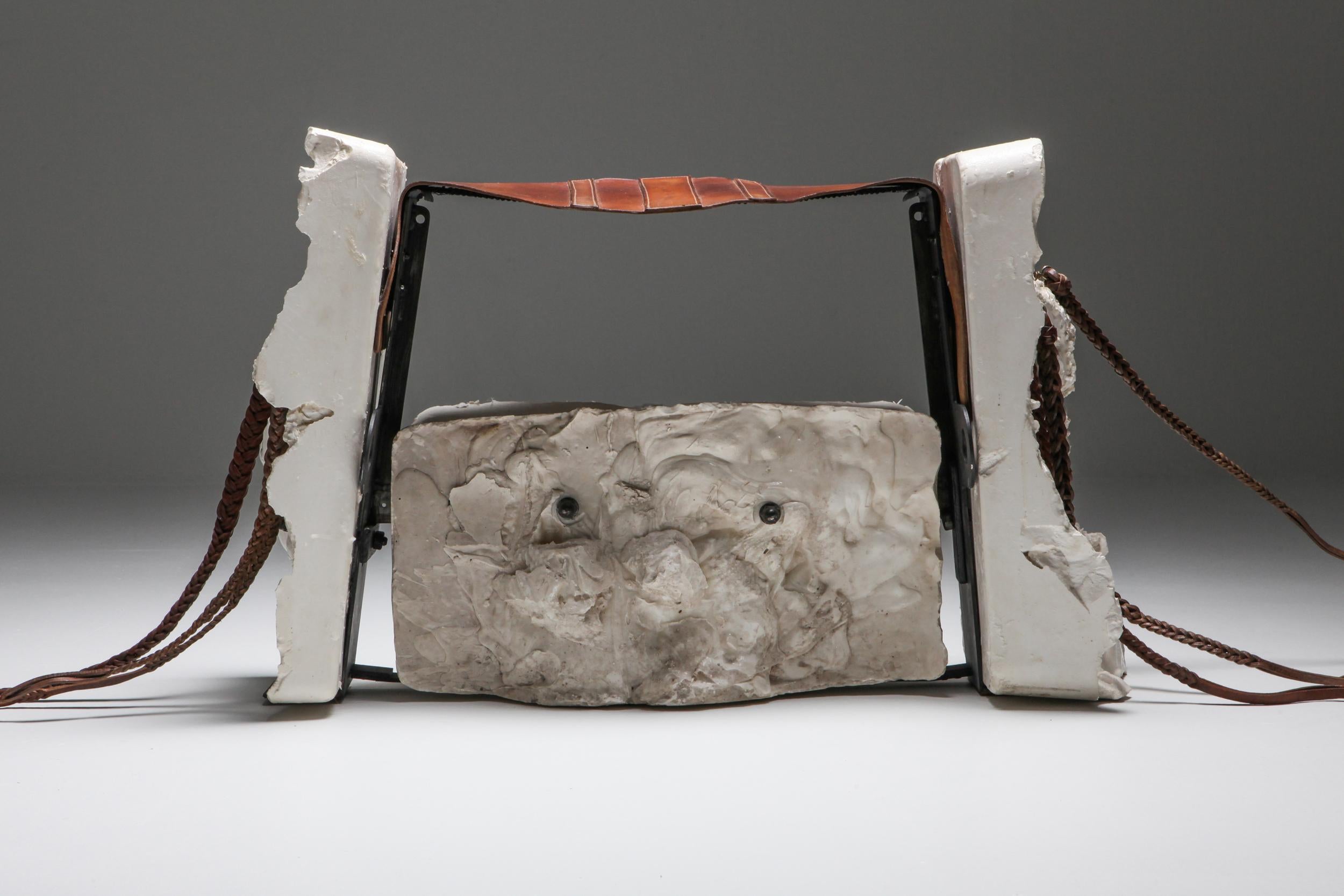 Functional Art Chair / Hocker „Plaster Whip“ von Lionel Jadot (Leder) im Angebot