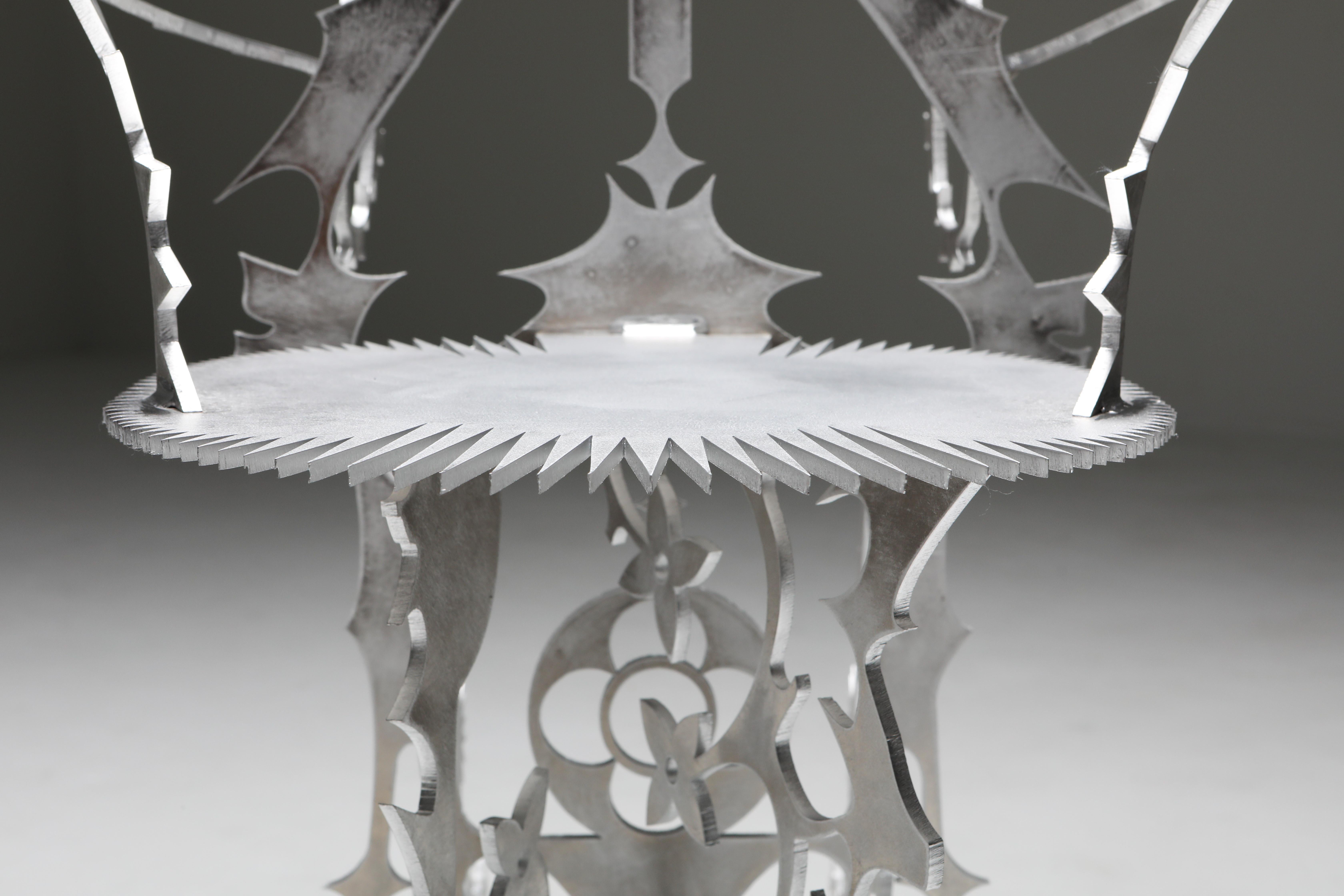 'Ornamentum 1' 6mm Lasered Aluminium Chair Orson Van Beek & Quinten Mestdagh For Sale 3