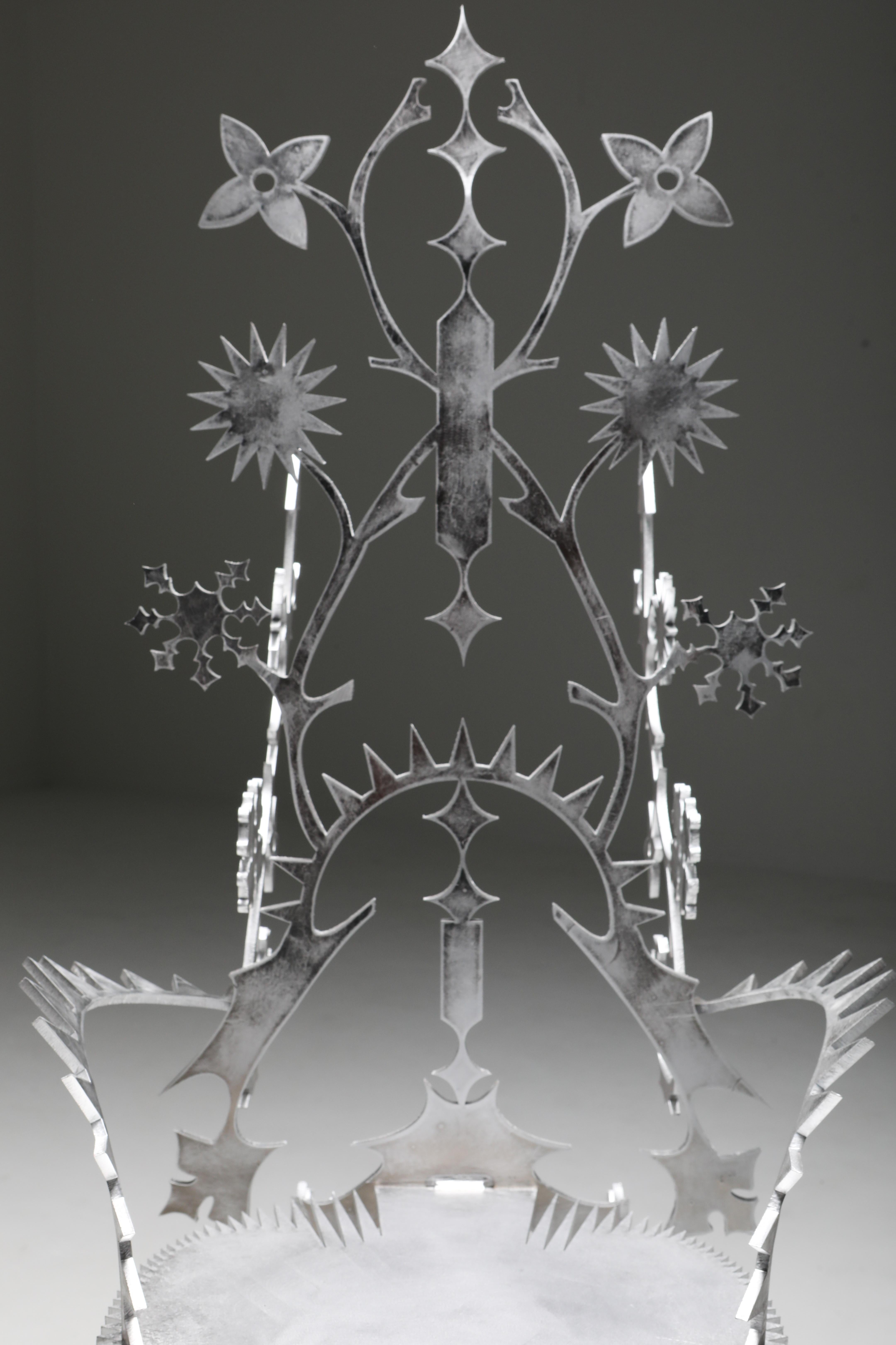 'Ornamentum 1' 6mm Lasered Aluminium Chair Orson Van Beek & Quinten Mestdagh For Sale 4