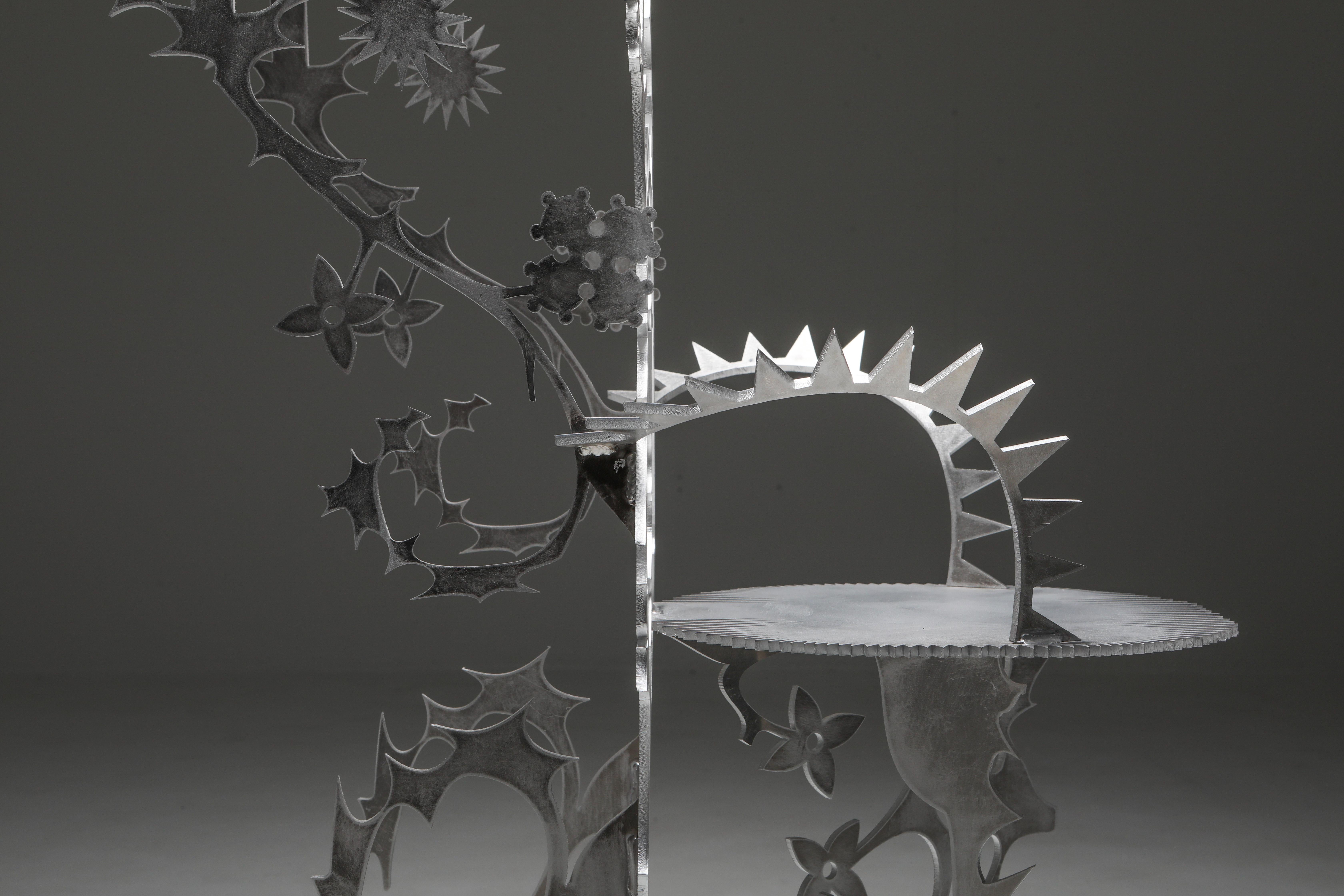 'Ornamentum 1' 6mm Lasered Aluminium Chair Orson Van Beek & Quinten Mestdagh For Sale 7