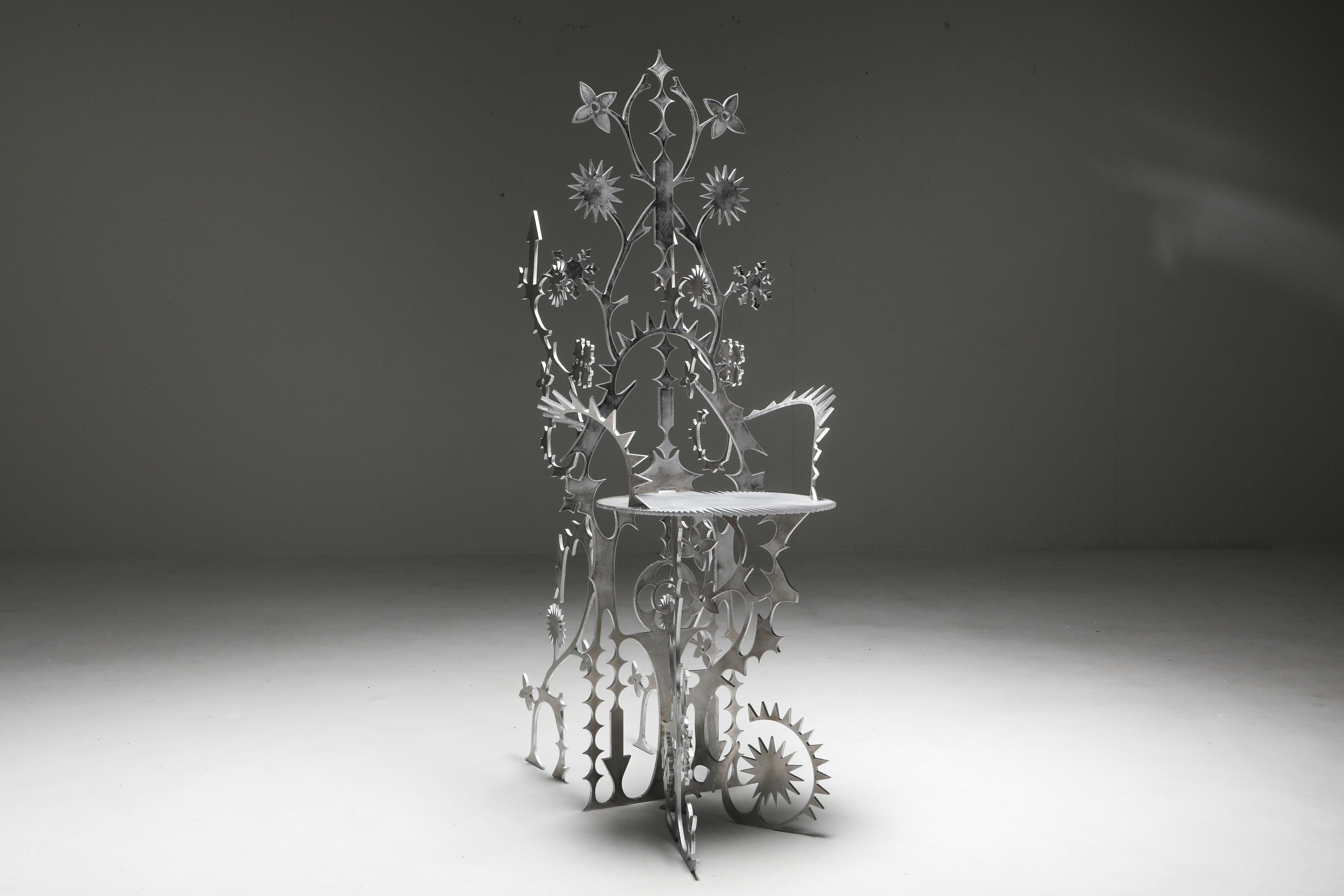 Modern 'Ornamentum 1' 6mm Lasered Aluminium Chair Orson Van Beek & Quinten Mestdagh For Sale