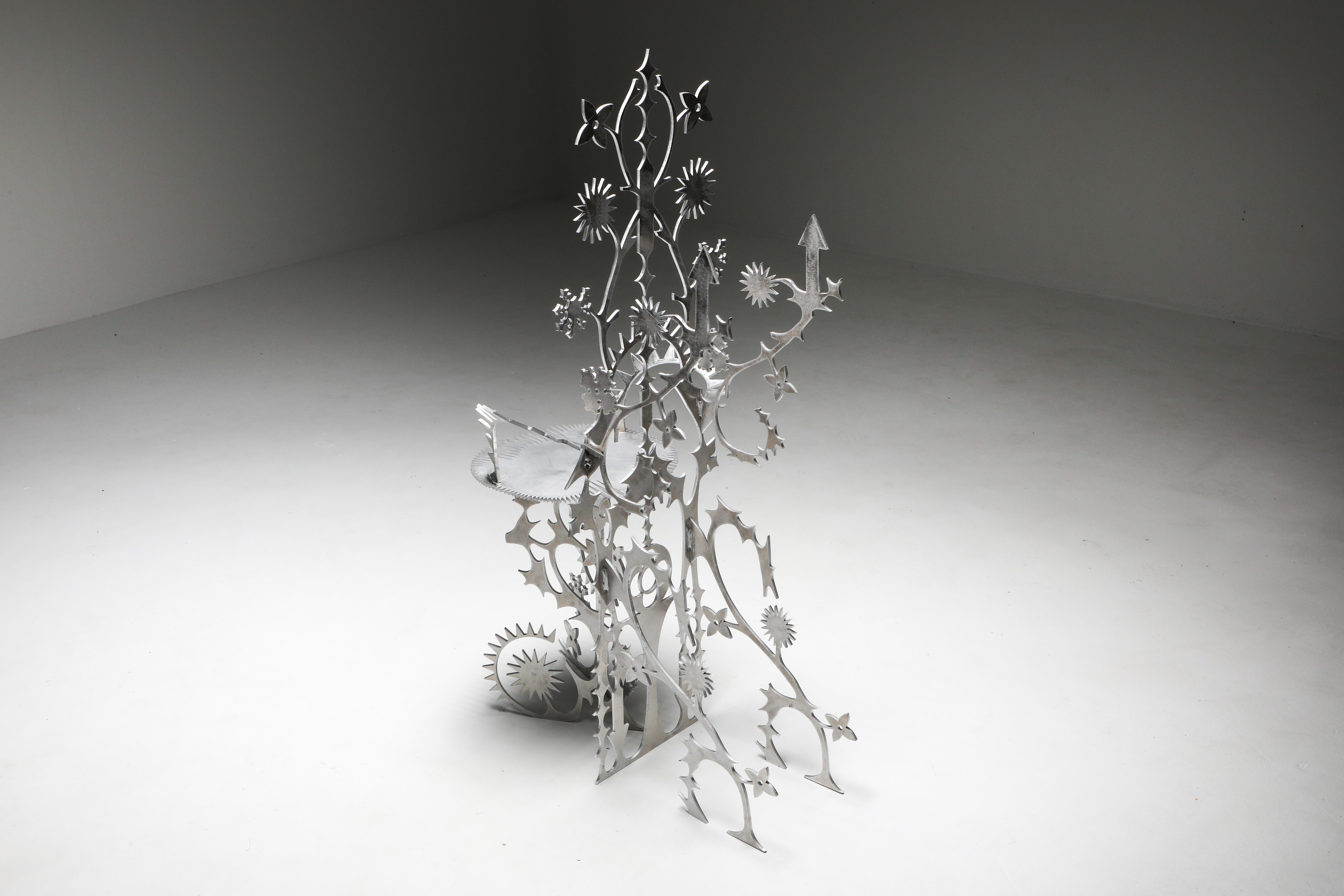 'Ornamentum 1' 6mm Lasered Aluminium Chair Orson Van Beek & Quinten Mestdagh In New Condition For Sale In Antwerp, BE