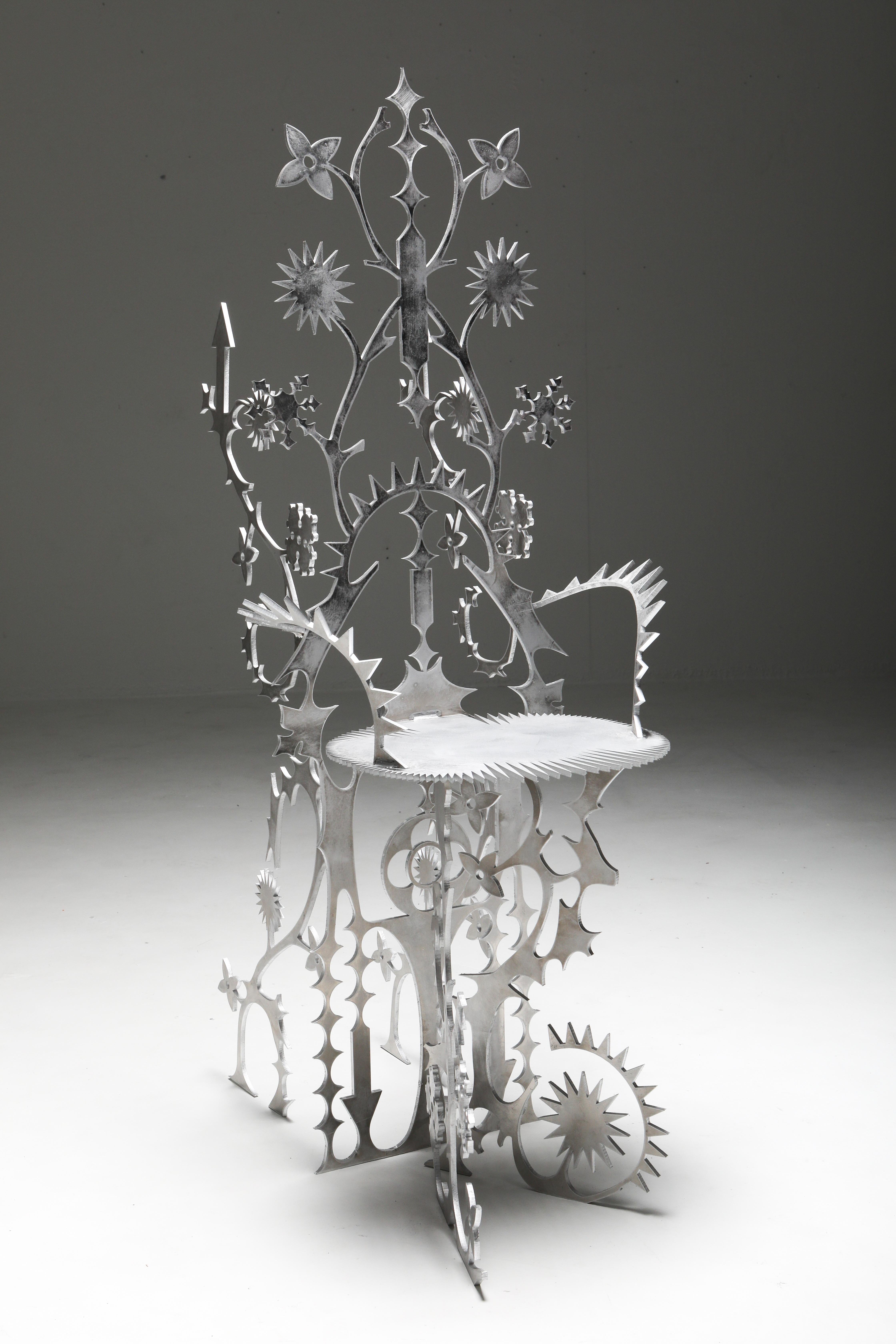 Contemporary 'Ornamentum 1' 6mm Lasered Aluminium Chair Orson Van Beek & Quinten Mestdagh For Sale