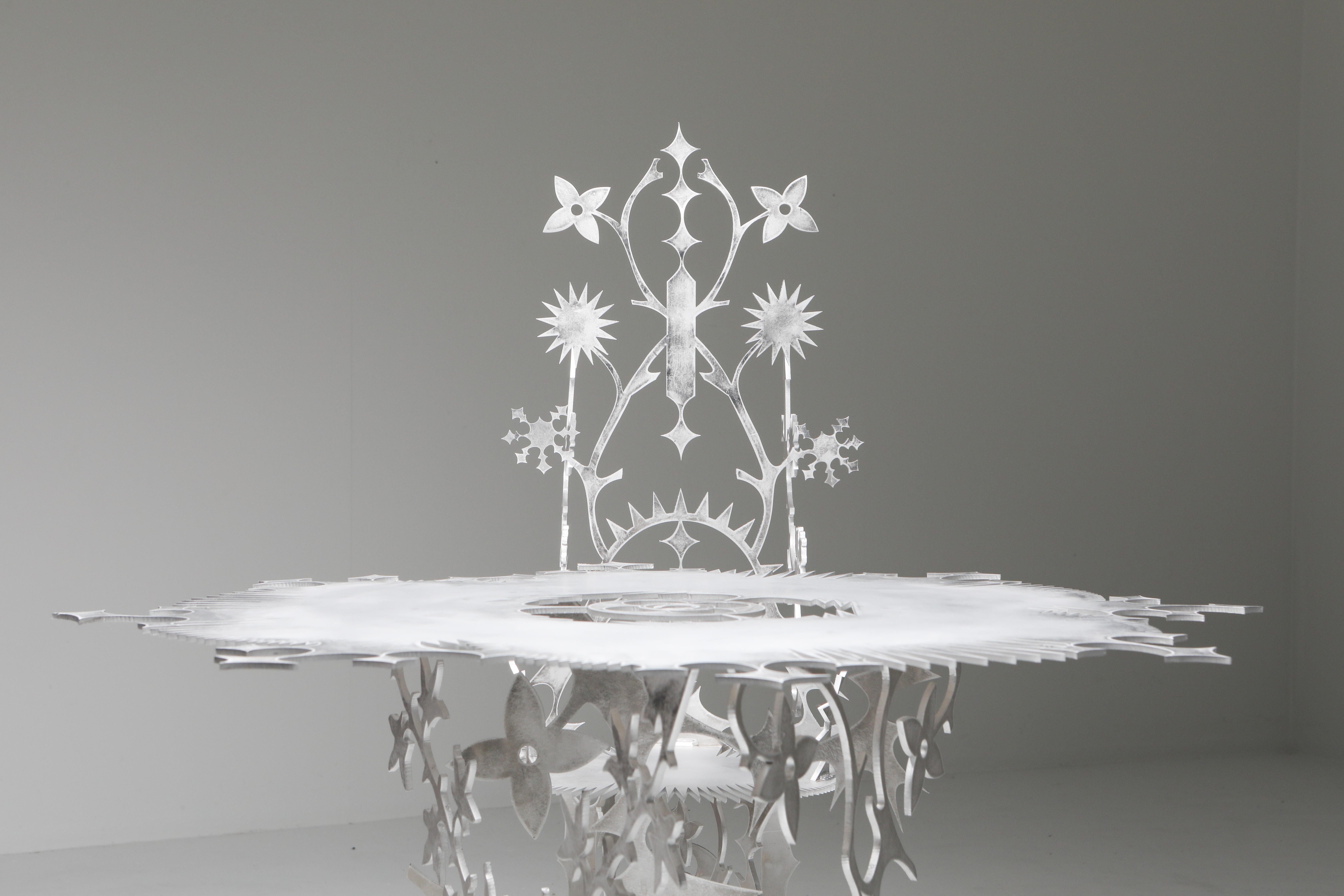 „Ornamentum 2“ 6 mm Tisch aus lasergestrahltem Aluminium Orson Van Beek & Quinten Mestdagh im Angebot 6