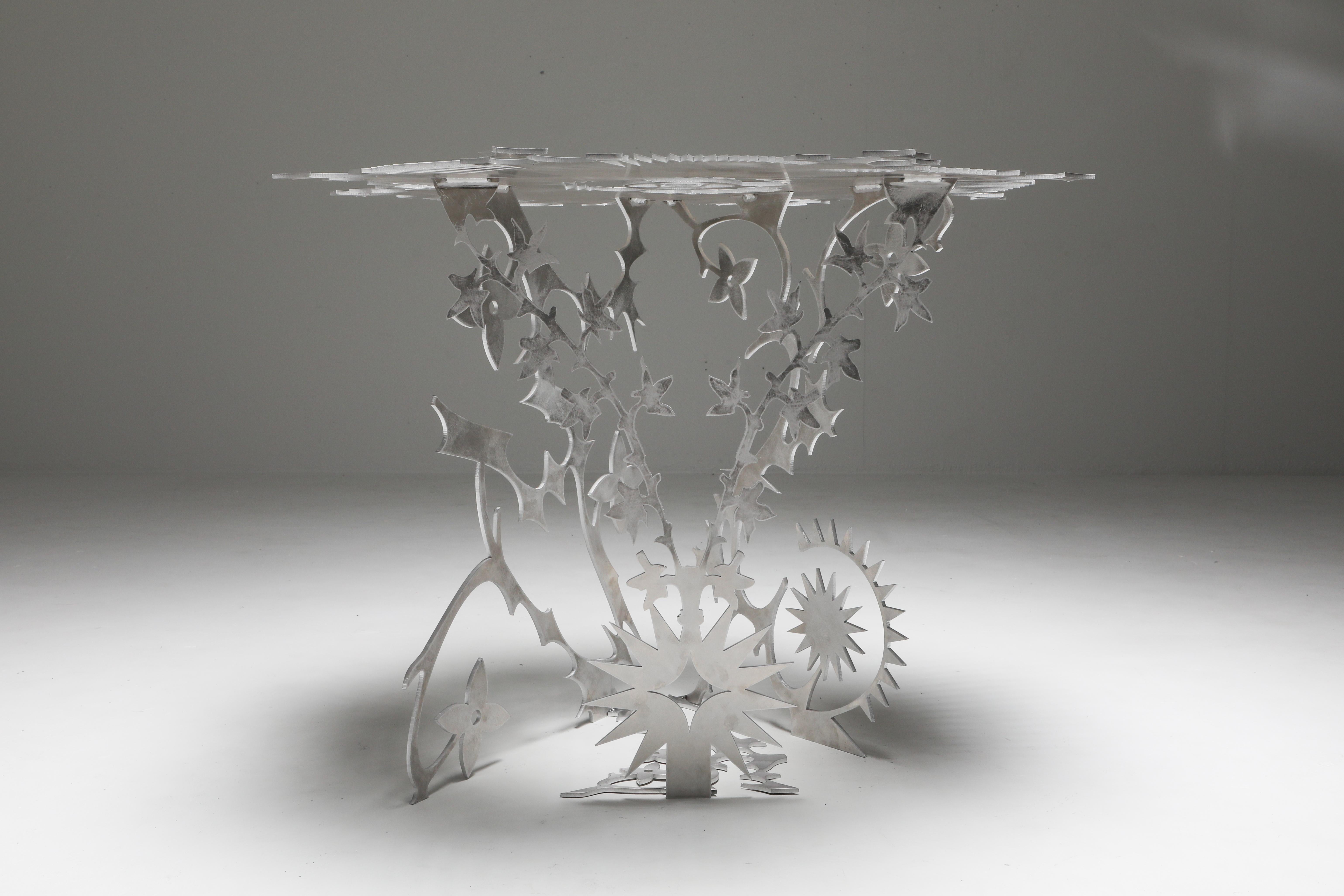 Modern 'Ornamentum 2' 6mm Lasered Aluminium Table Orson Van Beek & Quinten Mestdagh For Sale